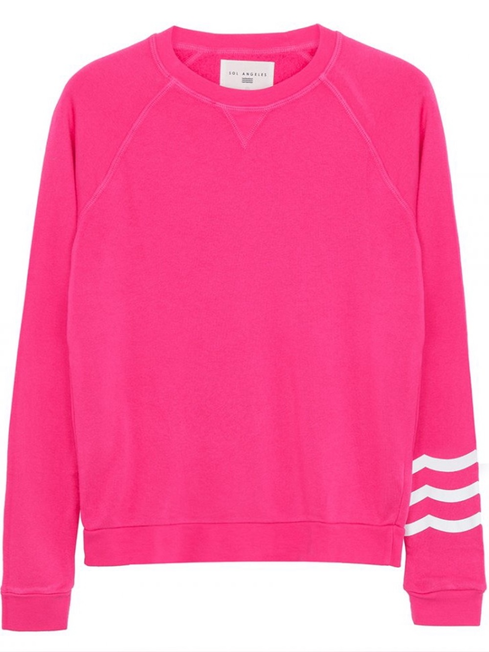 Sol Angeles Anthropologie Coastal Waves Pullover in hot pink size small